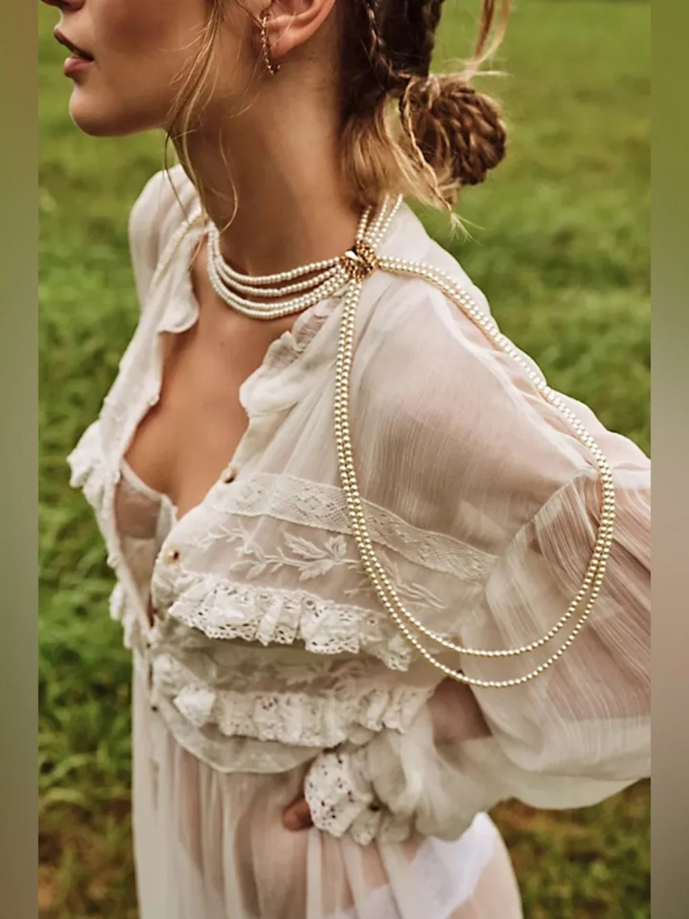 NWT Free People Too Late Pearl Shoulder Piece